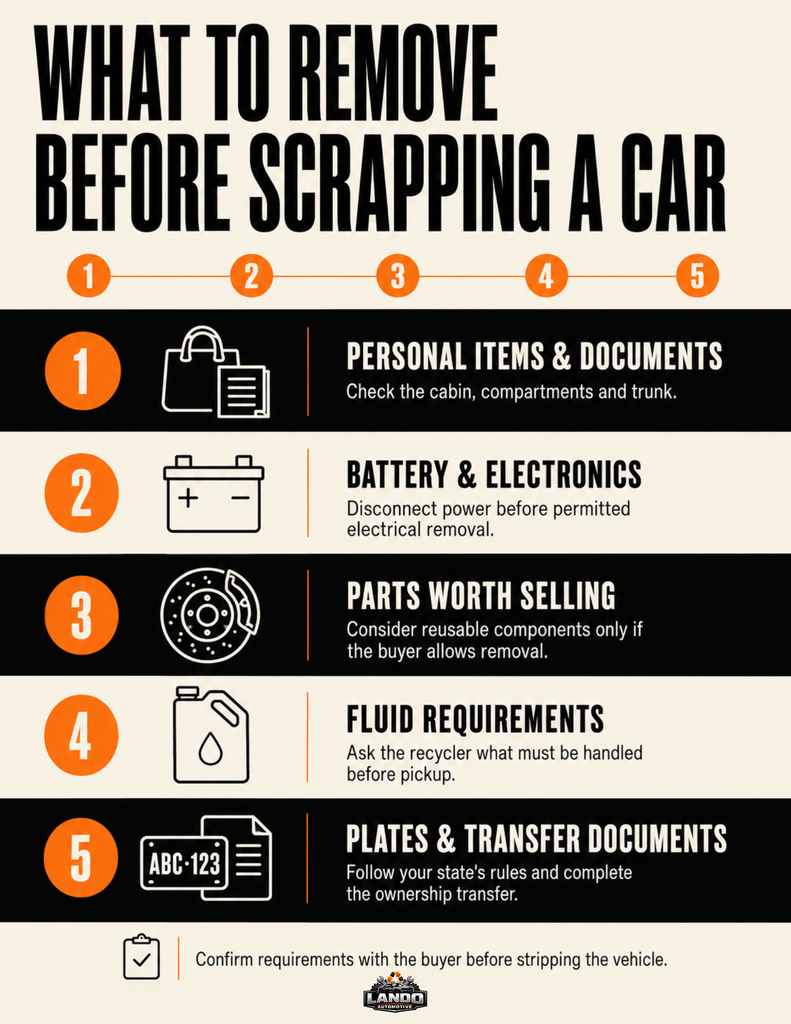 What to Remove Before Scrapping a Car - Infographic