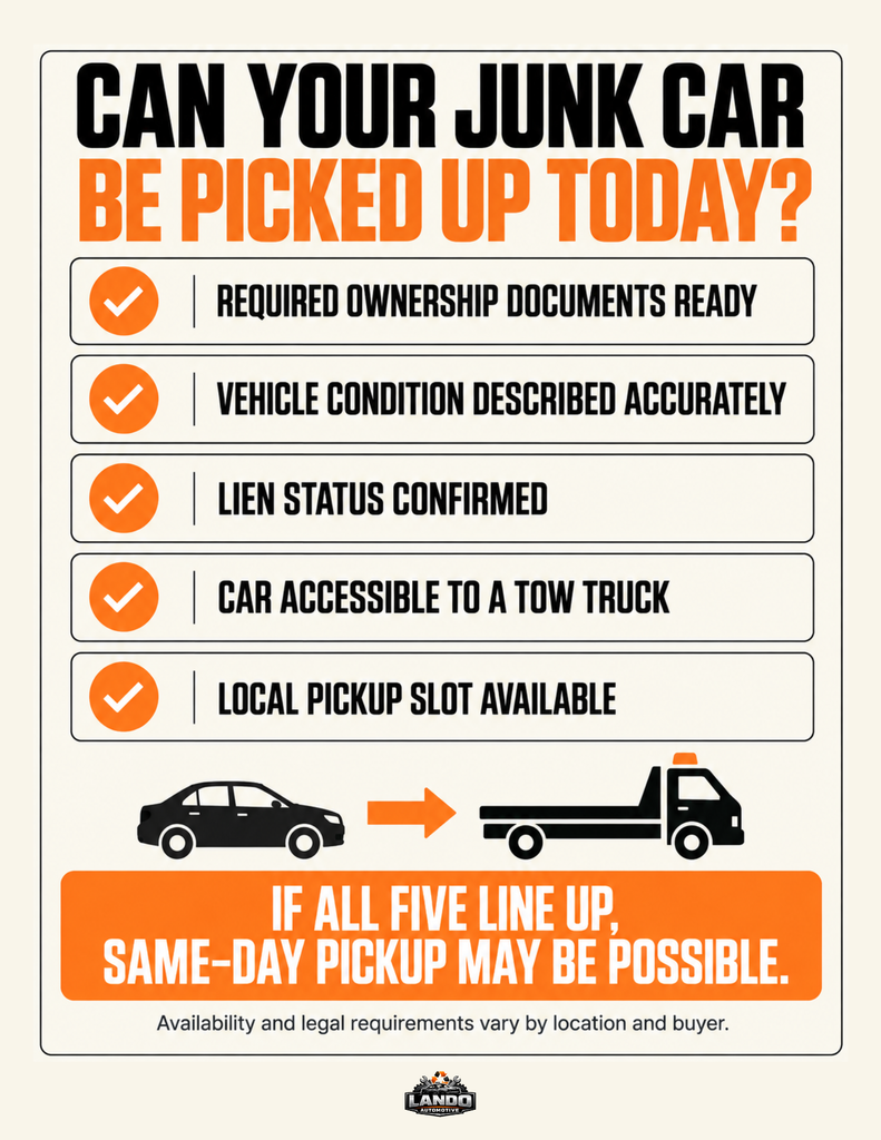 Can Your Junk Car Be Picked Up Today - Infographic