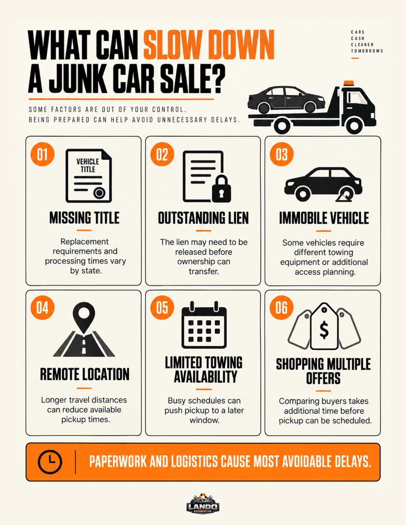 What Can Slow Down a Junk Car Sale - Infographic