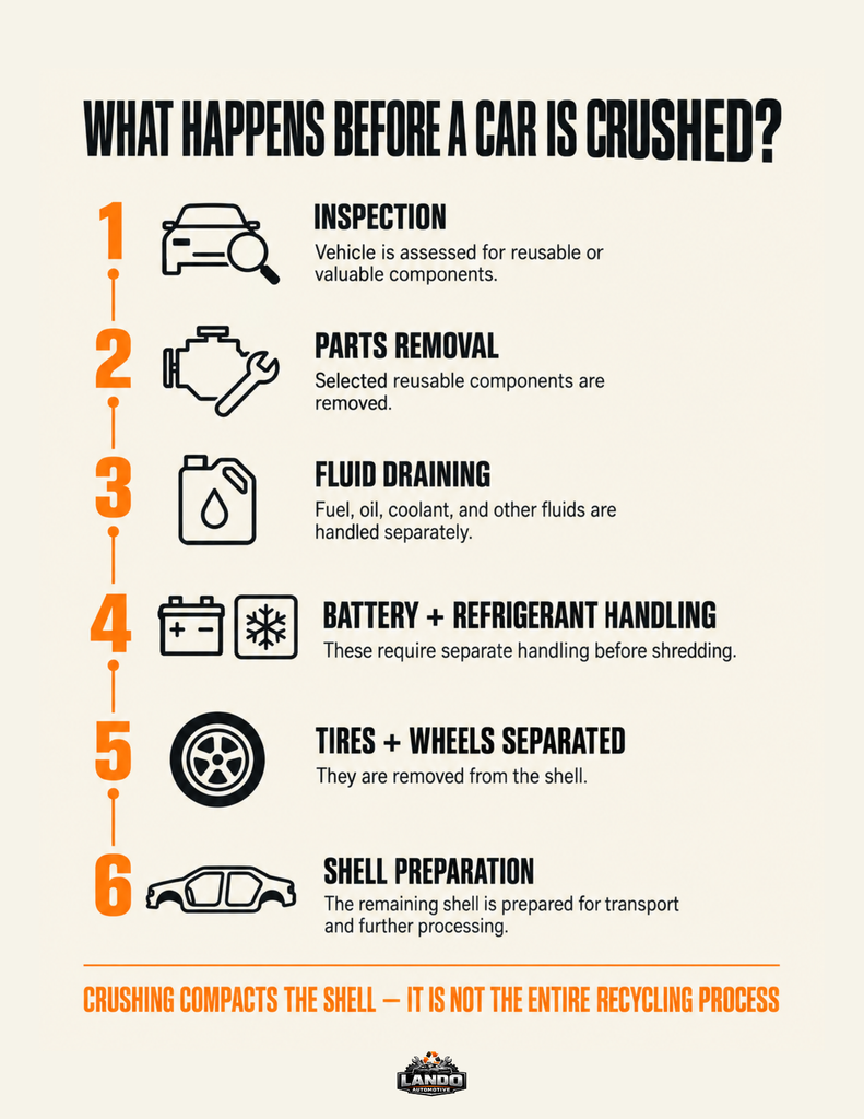 What Happens Before a Car is Crushed - Infographic