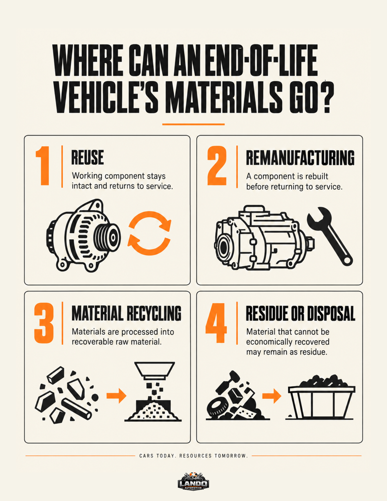 Where can an End-of-Life Vehicle's Materials Go - Infographic